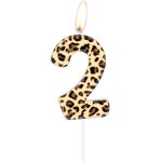 Sjzg - bougie d'anniversaire en forme de chiffre 2 avec motif léopard marron pour décoration de gâteau ... Sjzg - bougie d'anniversaire en forme de chiffre 2 avec motif léopard marron pour décoration de gâteau ...