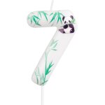 Sjzg - bougie happy birthday en forme de panda en forme de chiffre 7, blanche et verte, sans fume, parfaite ...