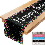 Sjzg - chemin de table d'anniversaire, 183 x 33 cm joyeux anniversaire lin chemin de table, lavable fête ... Sjzg - chemin de table d'anniversaire, 183 x 33 cm joyeux anniversaire lin chemin de table, lavable fête ...