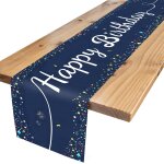 Sjzg - chemin de table d'anniversaire multicolore happy birthday, convient pour la dcoration d'anniversaire ...