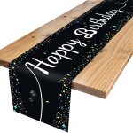 Sjzg - chemin de table d'anniversaire multicolore happy birthday, convient pour la d�coration d'anniversaire ...