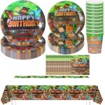 Sjzg - jeu ensemble de vaisselle de fte, 51pices dcoration de fte d'anniversaire pour enfants, couverts ...