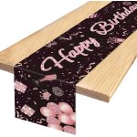 Sjzg - joyeux anniversaire chemin de table rose décoration d'anniversaire, chemin de table noir rose ... Sjzg - joyeux anniversaire chemin de table rose décoration d'anniversaire, chemin de table noir rose ...