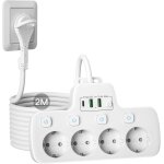 Sjzg - multiprise 4 prises avec fiche plate, bloc 4 prises, multiprise murale avec interrupteur individuel ... Sjzg - multiprise 4 prises avec fiche plate, bloc 4 prises, multiprise murale avec interrupteur individuel ...