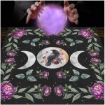 Sjzg - nappe d'autel - deck de tarot - cartes de tarot - phases de lune - fleurs - accessoire de sorcellerie ... Sjzg - nappe d'autel - deck de tarot - cartes de tarot - phases de lune - fleurs - accessoire de sorcellerie ...