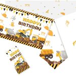Sjzg - nappe de dcoration d'anniversaire pour enfant - en plastique - impermable - motif pelleteuse ...