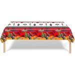 Sjzg - nappe de f�te moto 130 x 220 cm en plastique jetable - d�corations de table de g�teau, toile de ...