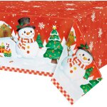 Sjzg - nappe de noël ¿ 1 lot de 137 x 274 cm rouge de noël pour dîner de vacances, linge de table imperméable ... Sjzg - nappe de noël ¿ 1 lot de 137 x 274 cm rouge de noël pour dîner de vacances, linge de table imperméable ...