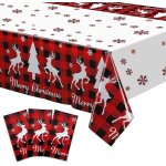 Sjzg - nappe de noël et fête 137 x 274 cm en plastique jetable - décoration de table pour gâteau, toile ... Sjzg - nappe de noël et fête 137 x 274 cm en plastique jetable - décoration de table pour gâteau, toile ...