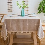 Sjzg - nappe rectangulaire anti tache imperméable - nappe de table en coton et lin - convient pour la ... Sjzg - nappe rectangulaire anti tache imperméable - nappe de table en coton et lin - convient pour la ...