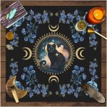 Sjzg - nappe de tarot cartes de tarot nappe lune phases fleurs couverture autel spirituel autel tarot ...