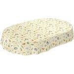 Sjzg - nappe en toile cire lavable - pour anniversaire d`enfant - motif animaux - vert clair - ovale ...