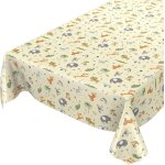 Sjzg - nappe en toile cirée lavable pour enfant - motif animaux - vert clair - 140 x 140 cm Sjzg - nappe en toile cirée lavable pour enfant - motif animaux - vert clair - 140 x 140 cm
