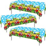 Sjzg - nappe de tracteur 3pcs, couvertures de table de tracteur rectangulaires en plastique rouge pour ... Sjzg - nappe de tracteur 3pcs, couvertures de table de tracteur rectangulaires en plastique rouge pour ...