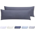 Slep - lot de 2 housses de coussin extra douces hypoallergniques 105 x 40 cm gris fonc