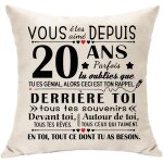 Slep - 20 ans cadeaux originaux housse de coussin dcoration d'anniversaire pour 20 ans garon fille ...