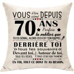 Slep - 70 ans cadeaux originaux housse de coussin dcoration d'anniversaire pour 70 ans homme femme epouse ...
