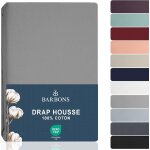 Slep - barbons drap housse 90x190 cm / 90x200 cm, 100% coton draps housses certifié oeko - tex premium ... Slep - barbons drap housse 90x190 cm / 90x200 cm, 100% coton draps housses certifié oeko - tex premium ...