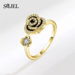 Smjel - bague fidget spinner pour femme, bijoux de mariage, anti - soulign, anlande, plusieurs clip, ...