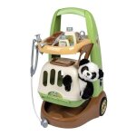 Smoby - chariot v�t�rinaire de zoo - peluche panda - nombreux accessoires inclus - produit 2 en 1 : cage ...