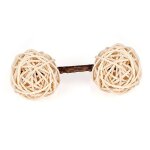 Snacks en bois pour chat, bton de chat amusant et amusant, cloches intgres, jouets en boule de rotin ...