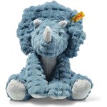 Soft cuddly friends dixi tricratops bleu ptrole 28 cm doudou dinosaure en peluche douce