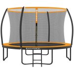 Songmics - trampoline ext�rieur enfant Ø366, filet de protection, poteau incurv� de 180 cm de haut, ...