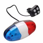 Sonnette de v�lo a 6 led pour voiture de police, klaxon electronique, 4 sons pour enfants, v�lo, scooter, ...
