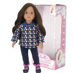Sophia's - 18  poupee - poupee brunette avec pois a polka, legging, sous - vtements, chaussures - marine ...
