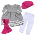 Sophia's par teamson kids ensemble de vtements pour poupes fair isle 18 pouces, robe de poupe grise ...