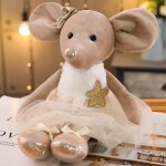 Souris de ballet en peluche pour filles, jouet en peluche douce, lapin mignon, poupes d'animaux, oreiller ...