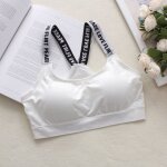 Soutien gorge de course antichoc avec lettres anglaises, sangle d'paule, haut envelopp de poitrine, ...