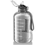 Sports water bottle 3 litre with straw bpa free time marker water bottle for gym fitness