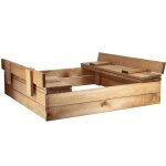 Springos� bac a sable pour enfants en bois couverture 2 bancs 94 x 98 cm impr�gn�s