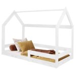 Springosâ® lit pour enfant en forme de maison avec sommier, toit et barrière antichute 80 x 160 cm, bois ... Springosâ® lit pour enfant en forme de maison avec sommier, toit et barrière antichute 80 x 160 cm, bois ...