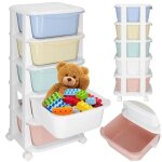 Springos® meuble de rangement pour enfants a roulettes 5 tiroirs Springos® meuble de rangement pour enfants a roulettes 5 tiroirs
