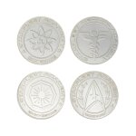 Star trek - pack 4 mdaillons starfleet division limited edition (plaqu argent)