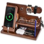 Station d'accueil de téléphone en bois pour homme accessoires de bureau et organisateur d'espace de travail ... Station d'accueil de téléphone en bois pour homme accessoires de bureau et organisateur d'espace de travail ...