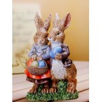 Statue de couple lapin de p�ques en r�sine, pendentif de poup�e, ornement de table de bureau, chambre ...