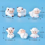 Statue de mouton de dessin anim, 1 pice, petite figurine, artisanat, ornement, miniatures