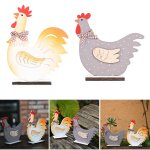 Statue de poules sculptes en bois, dcor de table, coq, animal, dcoration de maison, pour jardin, 2020 ...