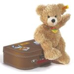 Steiff cosy - ours teddy fynn dans valise beige 28 cm