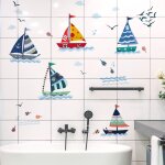 Sticker carrelage enfants voilier (175x70) i bateau poissons mer océan etanche autocollants mural i stickers ... Sticker carrelage enfants voilier (175x70) i bateau poissons mer océan etanche autocollants mural i stickers ...