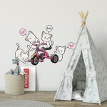 Sticker chatons tricycle xl (largeur 120cm, hauteur 81, 5cm)
