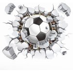 Stickers muraux 3d football (40x50 cm) i stickers d�coratifs poster sport i sticker mural pour chambre ...