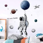 Stickers muraux astronautes pour enfants ¿ autocollants spatiaux amovibles pour chambre d'enfant, salle ...