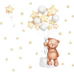 Stickers muraux ballons avec ours etoile, stickers muraux enfants garçons et filles, autocollant mural ... Stickers muraux ballons avec ours etoile, stickers muraux enfants garçons et filles, autocollant mural ...