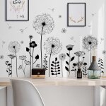 Stickers muraux fleurs de pissenlit stikers murals pissenlit bloom autocollant mural stickers mural decoration ...