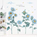 Stickers muraux fleurs tournesol bleu (96x76 cm) i autocollant sticker mural plantes feuilles printemps ... Stickers muraux fleurs tournesol bleu (96x76 cm) i autocollant sticker mural plantes feuilles printemps ...