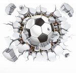 Stickers muraux football 3d (40x50 cm) i autocollant mural enfant football wm em sport porte poster i ...